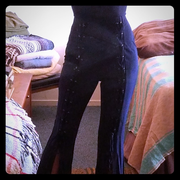 Corset Back Split Leg Navy Jumper - Picture 4 of 7